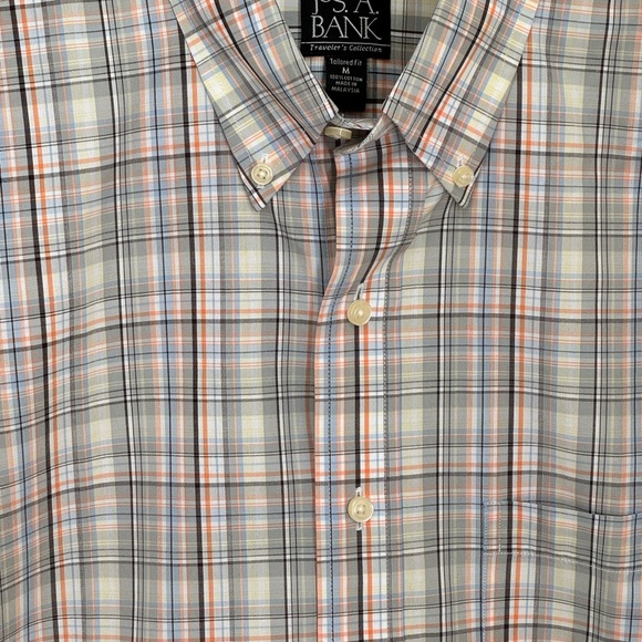 NWT JOS A. BANK MENS SHORT SLEEVE PLAID SHIRT. TRAVELER’S COL. TAILORED FIT. - Picture 11 of 11